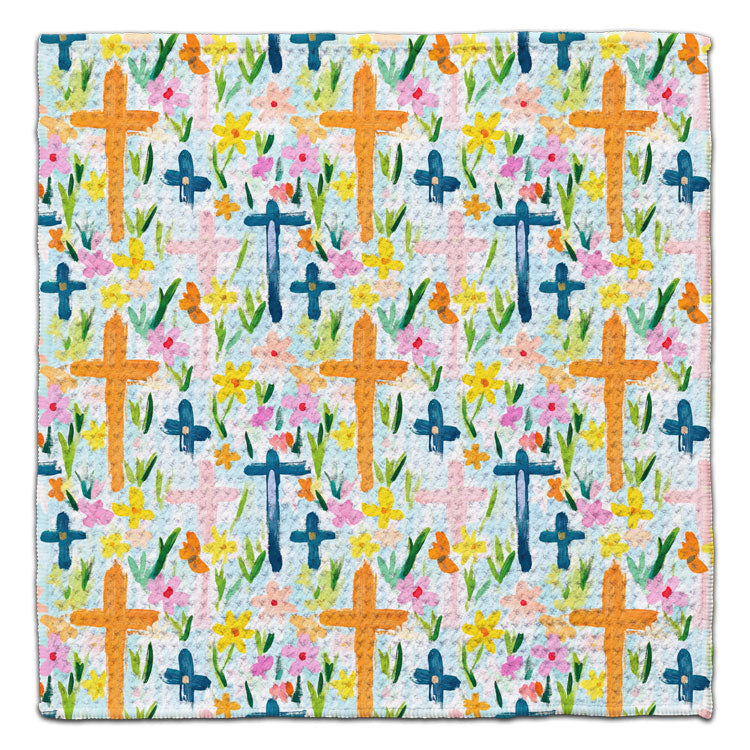 Crosses and Flowers Eco-Friendly Washcloth - CJ Bella Co.