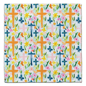 Crosses and Flowers Eco-Friendly Washcloth