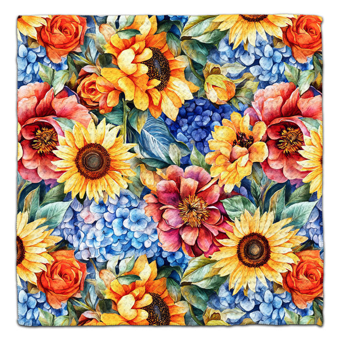 Sunflowers and Blue Bougainvillea Eco-Friendly Washcloth