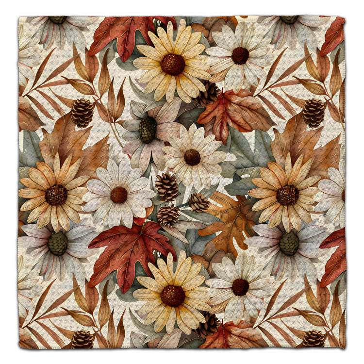 Pine Cones and Daisies Eco-Friendly Washcloth