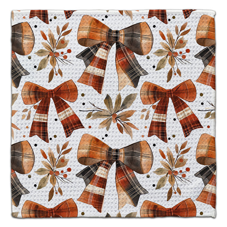 Plaid Bows Eco-Friendly Washcloth