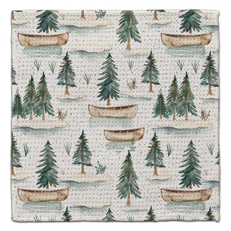 Canoes and Pine Trees Eco-Friendly Washcloth