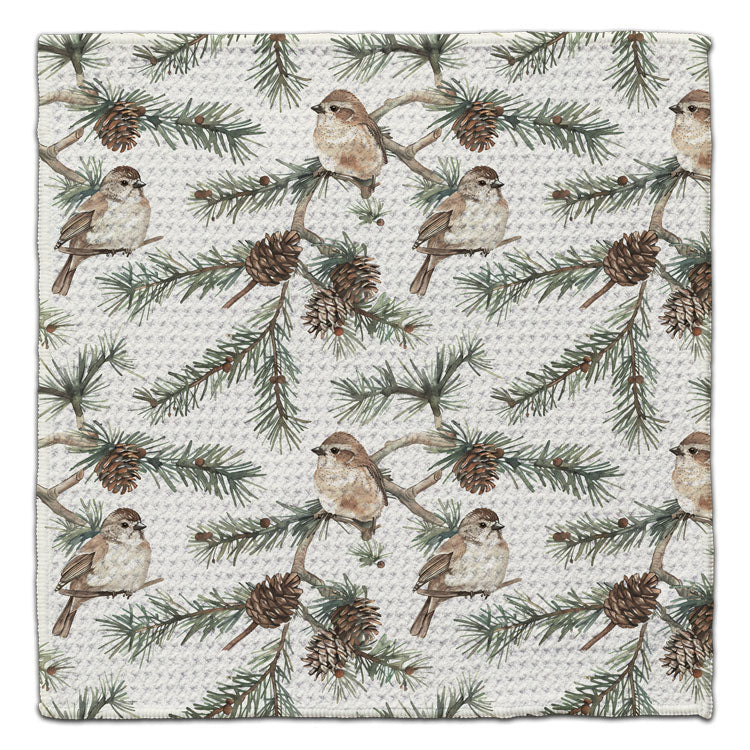 Sparrows & Pine Cones Eco-Friendly Washcloth