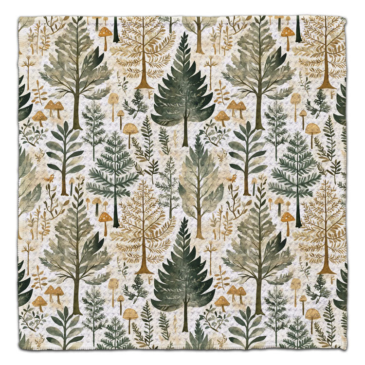 Forest Trees and Mushrooms Eco-Friendly Washcloth