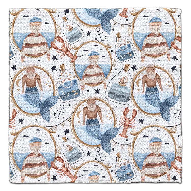 Merman and Captain Eco-Friendly Washcloth