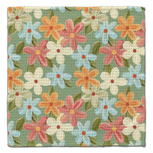 Pastel Spring Summer Flowers Eco-Friendly Washcloth