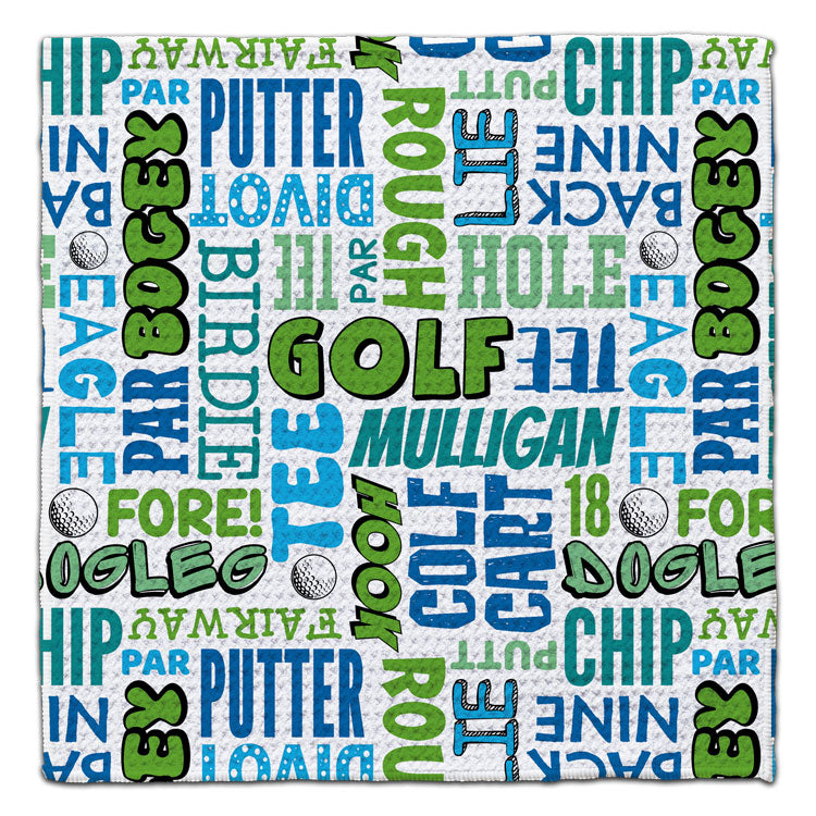 Golfing Words Eco-Friendly Washcloth
