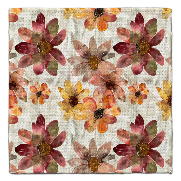 Autumn Leaves on Newspaper Eco-Friendly Washcloth - CJ Bella Co.
