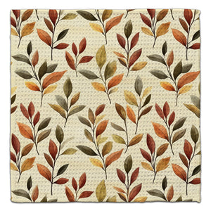 Colorful Leaf Clusters on Beige Eco-Friendly Washcloth