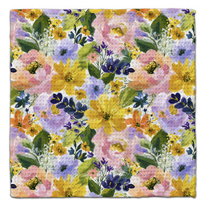 Pink, Gold, and Blue Watercolor Floral Eco-Friendly Washcloth