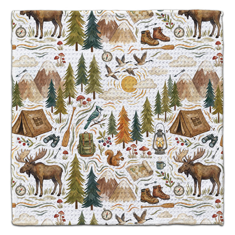 Watercolor Woodland Camping Eco-Friendly Washcloth