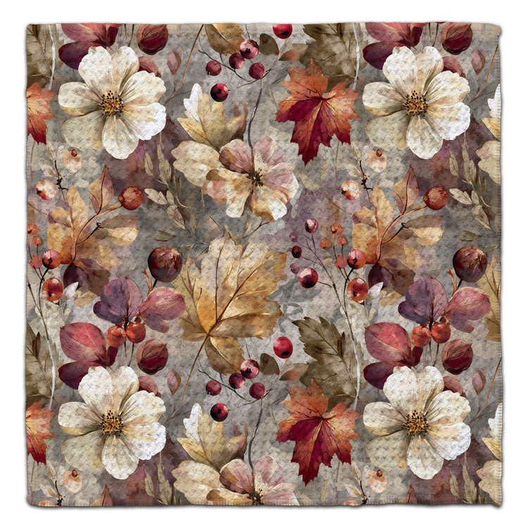 Fall Flower, Leaves, & Berries Eco-Friendly Washcloth