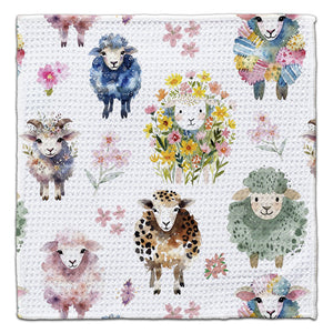 Floral Sheep Eco-Friendly Washcloth