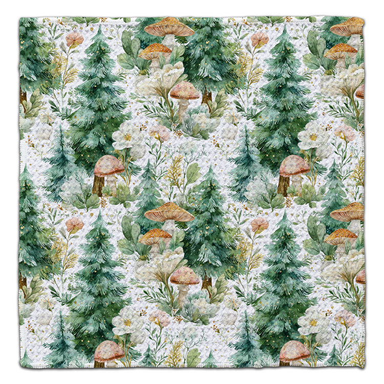 Mushrooms and Pine Trees Eco-Friendly Washcloth