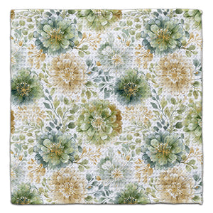 Green & Gold Peonies Eco-Friendly Washcloth