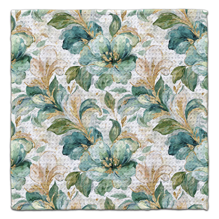 Green & Gold Lilies Eco-Friendly Washcloth
