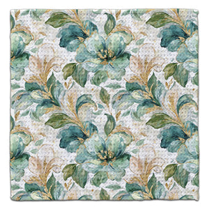Green & Gold Lilies Eco-Friendly Washcloth