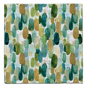 Green & Gold Droplets Pattern Eco-Friendly Washcloth