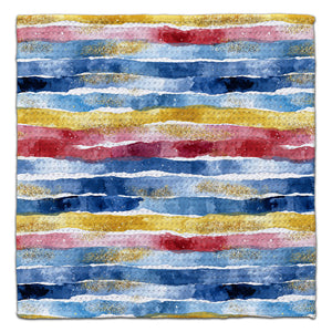 Red, Blue, & Gold Horiz. Stripes Eco-Friendly Washcloth