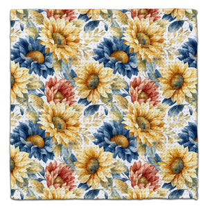 Red, Blue, & Gold Sunflowers Eco-Friendly Washcloth