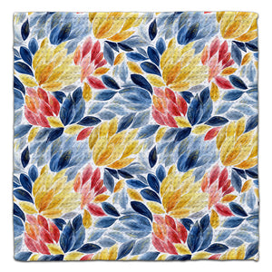 Red, Blue, & Gold Abstract Flowers Eco-Friendly  Washcloth