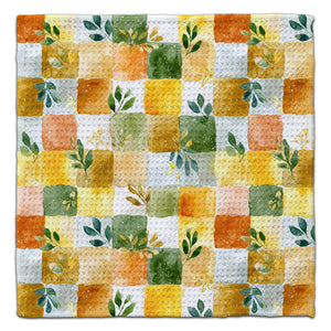 Green & Gold Squares Eco-Friendly Washcloth