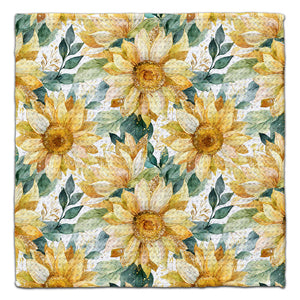 Sunflowers with Leaves Eco-Friendly Washcloth