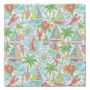 Sailboats and Lobsters Eco-Friendly Washcloth