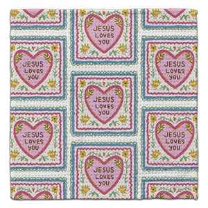 Jesus Loves You Hearts Eco-Friendly Washcloth