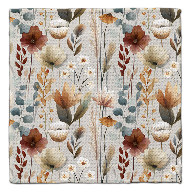 Muted Boho Flower Varieties Eco-Friendly Washcloth