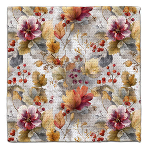 Muted Red Lillies and Berries Eco-Friendly Washcloth