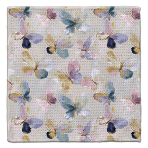 Butterflies on Gray Background Eco-Friendly Washcloth