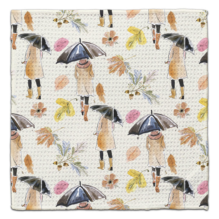 Woman with Umbrella Eco-Friendly Washcloth