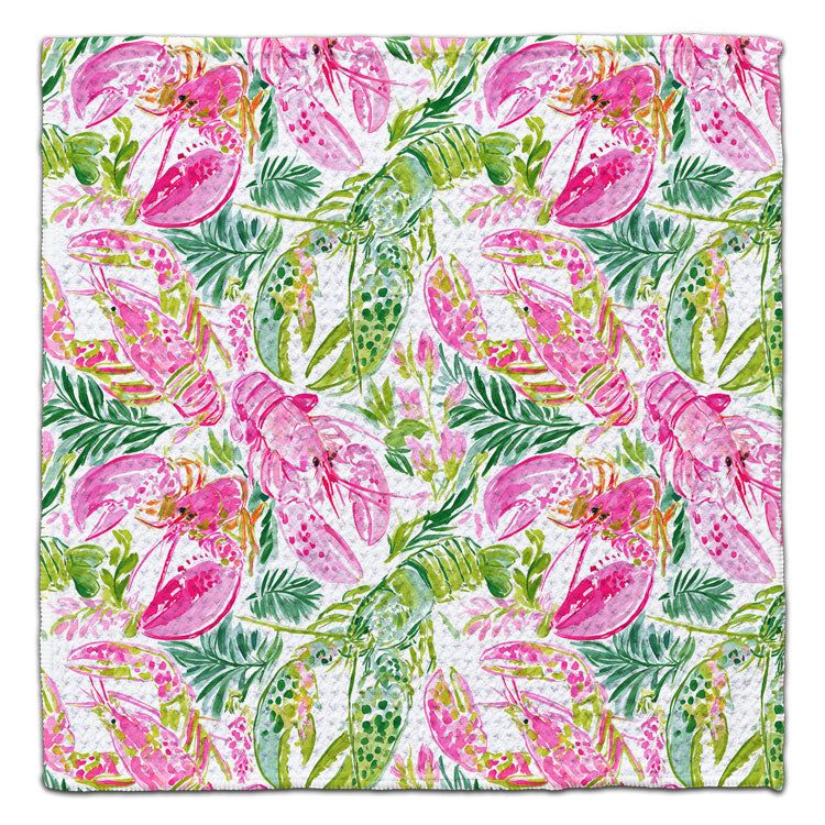 Pink & Green Lobsters Eco-Friendly Washcloth