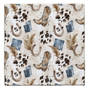 Cowboy Boots & Horseshoes Eco-Friendly Washcloth - CJ Bella Co.