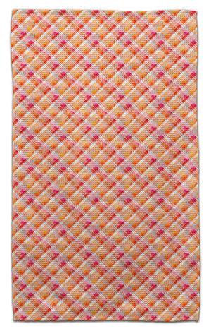 Orange/Pink Plaid Eco-Friendly Towel