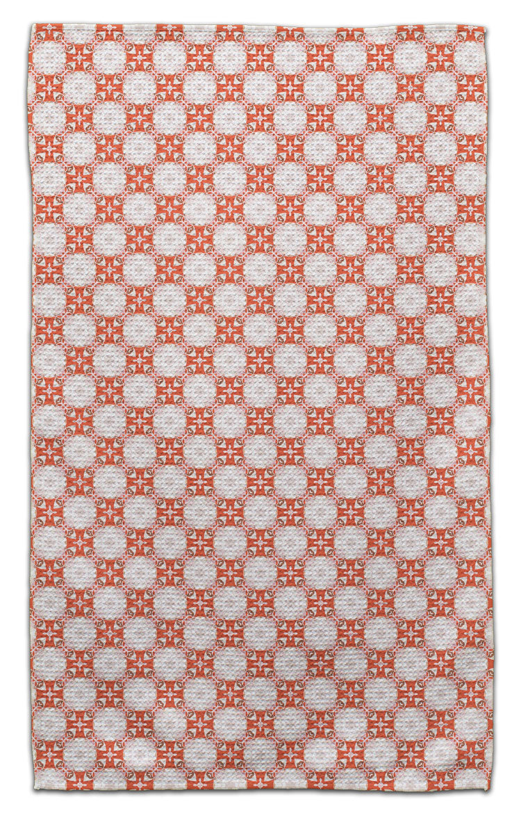 Orange Circle in Circle Eco-Friendly Towel