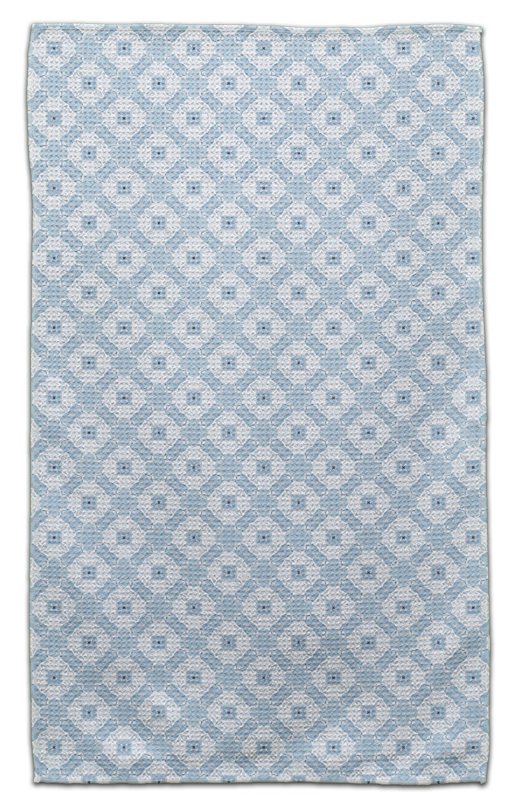 Blue Gray Square Lattice Eco-Friendly Towel