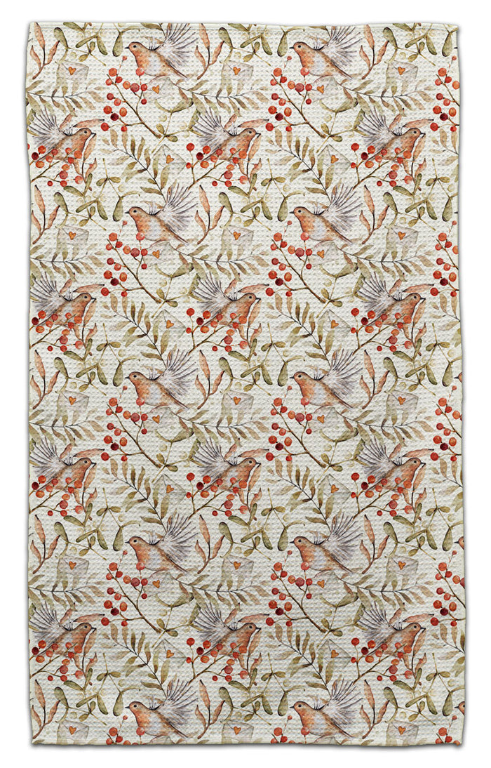 Bird & Berries on Branches Eco-Friendly Towel