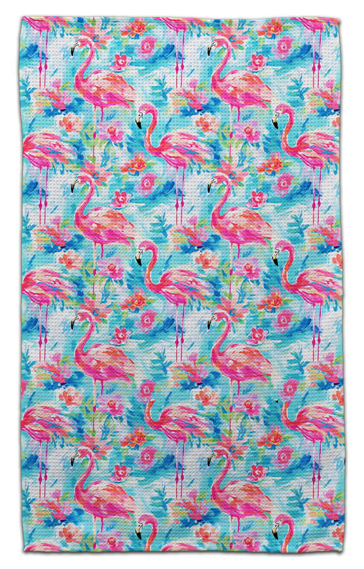 All Over Print Flamingos Eco-Friendly Towel - CJ Bella Co.