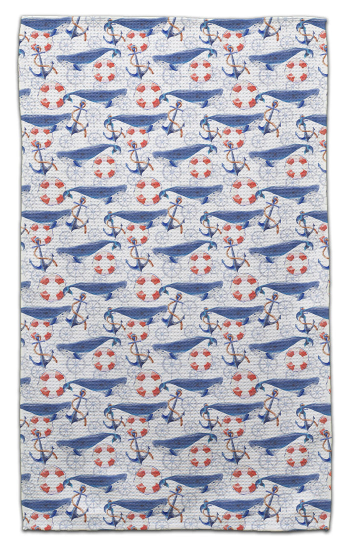 Whale, Anchor & Preserver Eco-Friendly Towel