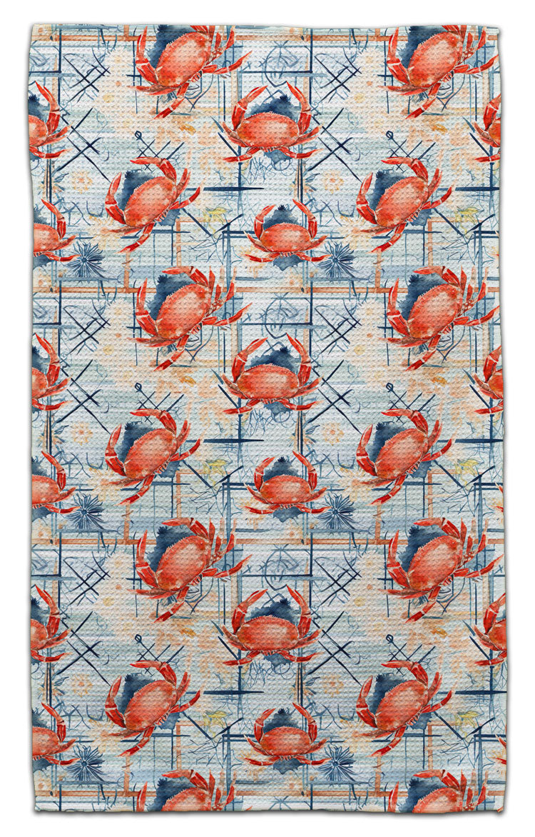 Crabs Red w/Plaid Eco-Friendly Towel