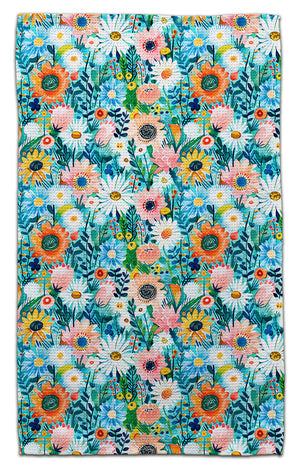 Wild Flowers Blue and Orange Eco-Friendly Towel