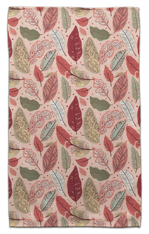 Leaves Burgandy Green Eco-Friendly Towel