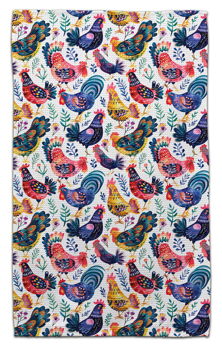 Folk Art Chickens Eco-Friendly Towel