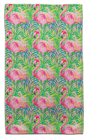 Flamingos and Ferns Eco-Friendly Towel