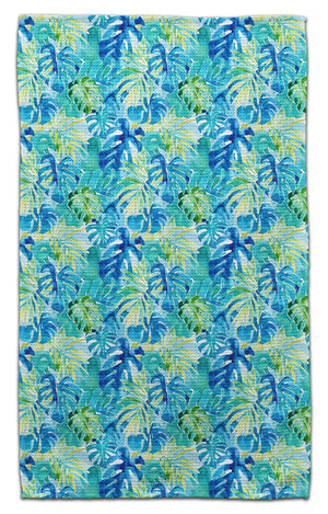 Blue Tropical Ferns Eco-Friendly Towel