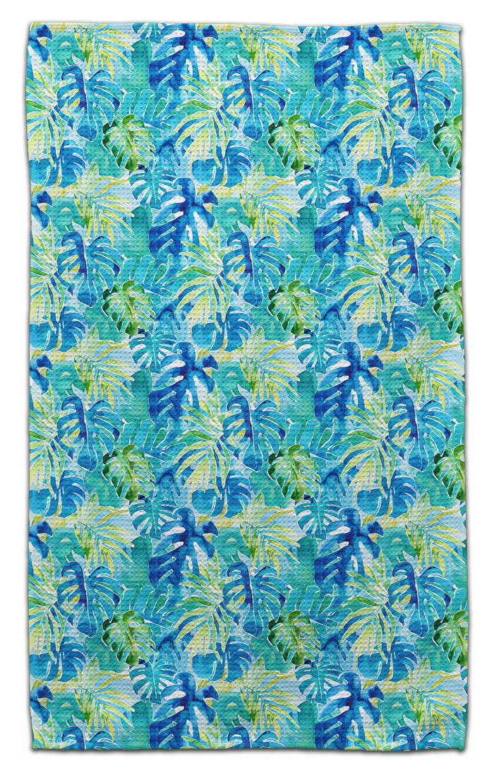 Blue Tropical Ferns Eco-Friendly Towel