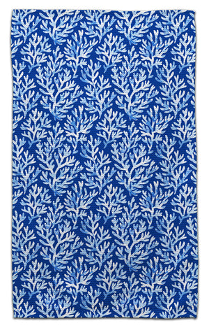 White and Blue Coral Eco-Friendly Towel