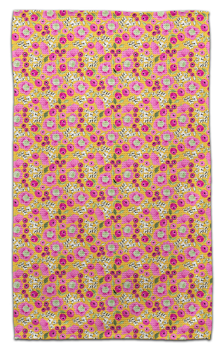 Pink & Yellow Pansy Eco-Friendly Towel
